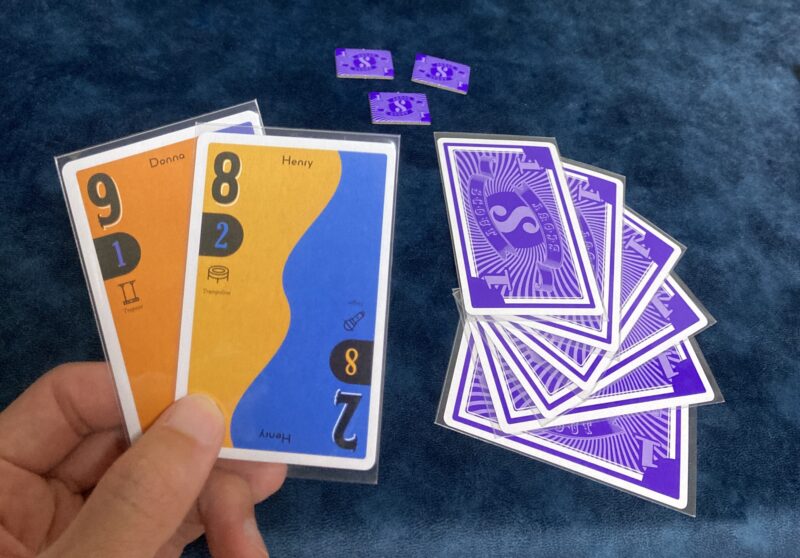 獲得したカード6枚、獲得したスカウトチップ3つ、余った手札2枚なので、5+3-2で6点となります